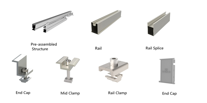 Aluminum accessories of ground mount structure